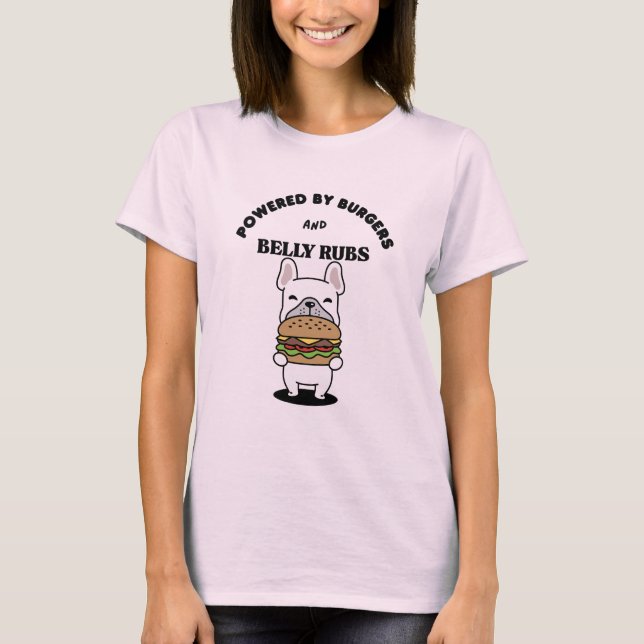 Camiseta Cute French Bulldog Burger Lover Design (Anverso)