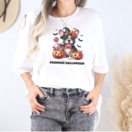 Camiseta Cute French Bulldog Halloween Candy Witch