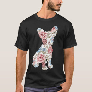 Camiseta Cute Frenchie Mom Flor Floral Silhouette Dog Bre