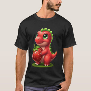 Camiseta Cute Fresa Verano Fruta Amante Dinosaurio T Rex