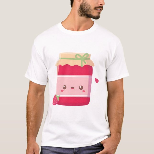 Camiseta Cute Fresa y Tarro de Mermelada (Anverso)