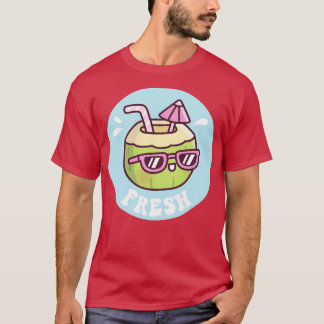 Camiseta Cute Fresco Agua De Coco Paraguas Verano Vibes