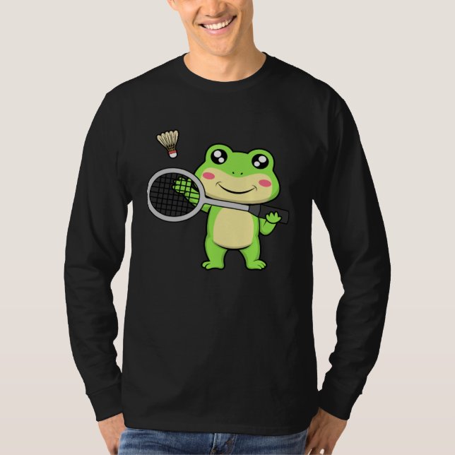 Camiseta Cute Frog Badminton Hobby Sports Shuttlecock (Anverso)