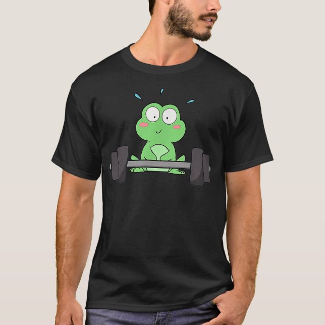Camiseta Cute Frog Exercise Deadlift Aesthetic Funny Gym To (Anverso)