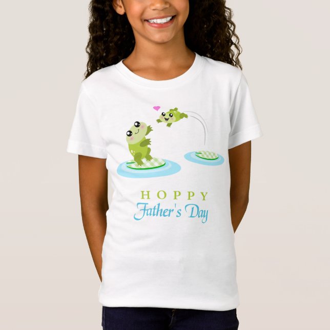 Camiseta Cute Frog Hoppy Feliz Día del Padre (Anverso)