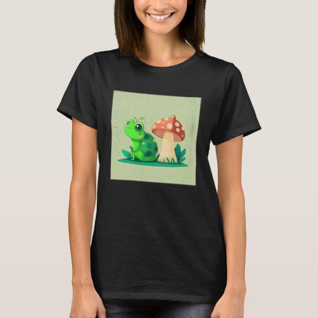 Camiseta Cute Frog Snail Illustration Shell Friends Women K (Anverso)