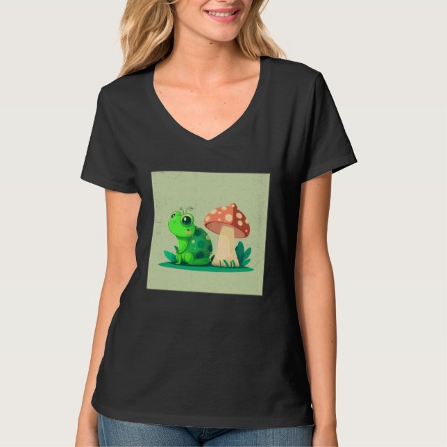 Camiseta Cute Frog Snail Illustration Shell Friends Women K (Anverso)