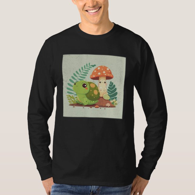 Camiseta Cute Frog Snail Illustration Shell Friends Women K (Anverso)