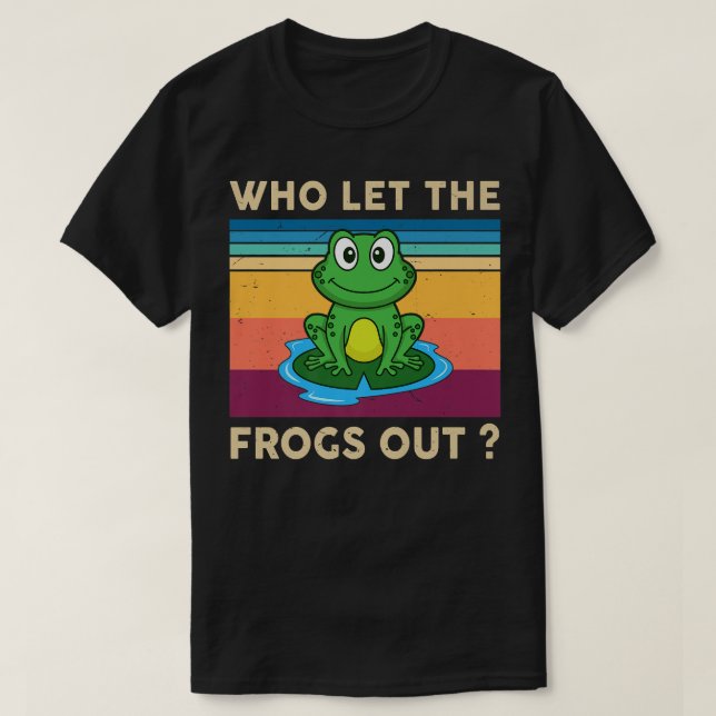 Camiseta Cute Frog Who Let The Frogs Out Kids Boy Toddler H (Diseño del anverso)