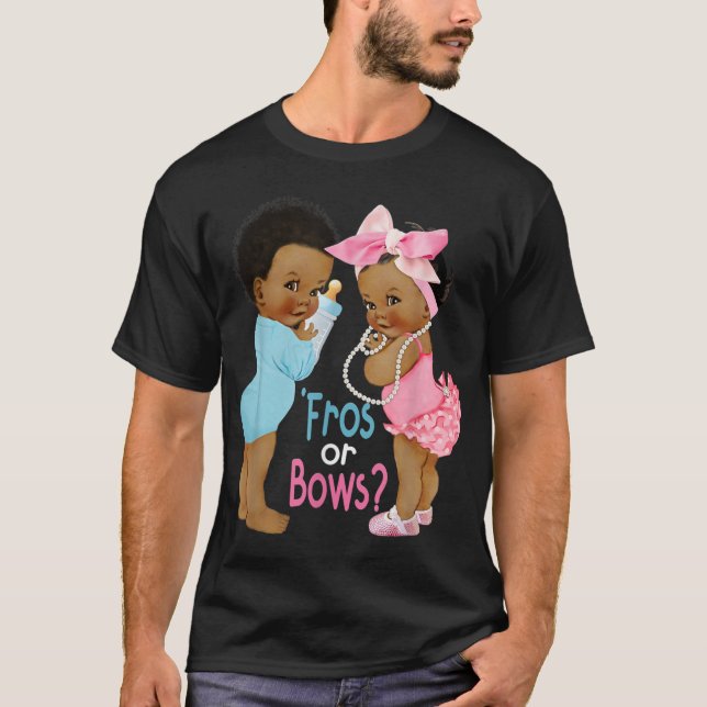 Camiseta Cute Fros or Bows Gender Reveal Baby Shower TShir (Anverso)