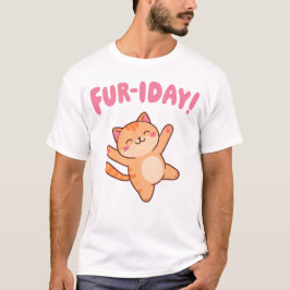 Camiseta Cute Fun Cat Fur-iday