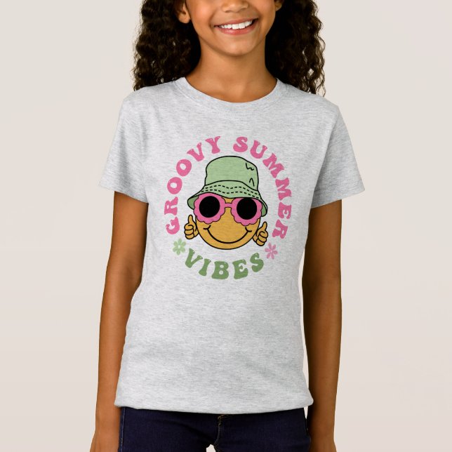 Camiseta Cute Fun Groovy Vibes de Verano (Anverso)