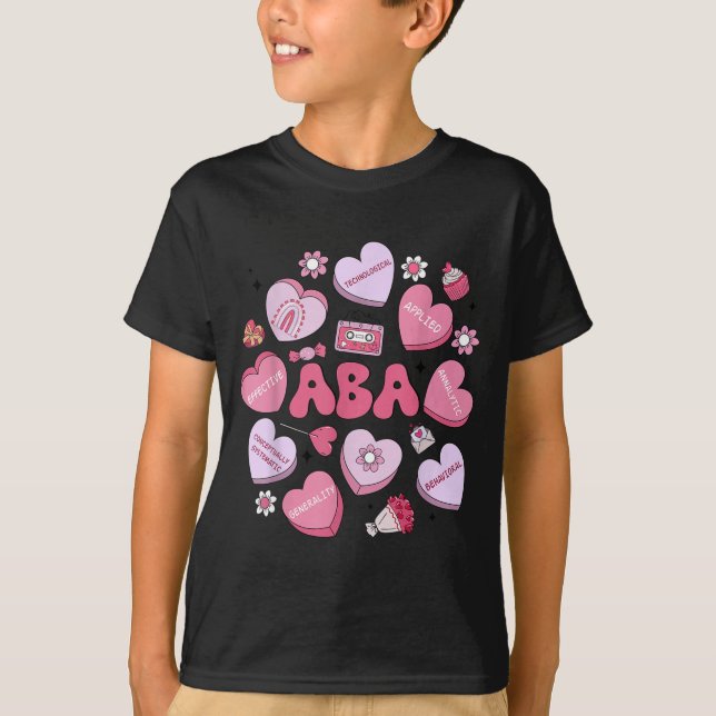 Camiseta Cute Funny Aba Therapy Candy Heart Slp Behavior Va (Anverso)