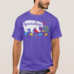 Camiseta Cute Funny Autism Grandma Bear Autism Awareness Fa
