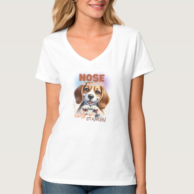 CAMISETA CUTE FUNNY BEAGLE HOUND DOG DICIENDO (Anverso)