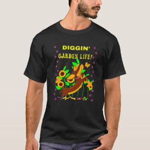 CAMISETA CUTE FUNNY CASUAL DACHSHUND DIGGIN' GARDEN LIFE NO