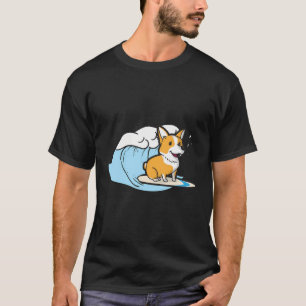 Camiseta Cute Funny Corgi Dog Surfing Riads Animal L