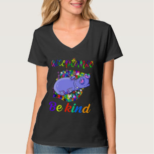 Camiseta Cute Funny Hippo Autism Awareness Kids Be Kind