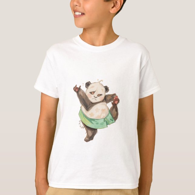 Camiseta Cute Funny Panda Ballerina Kids T-Shirt (Anverso)