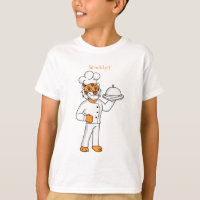 Cute funny tiger chef cartoon illustration