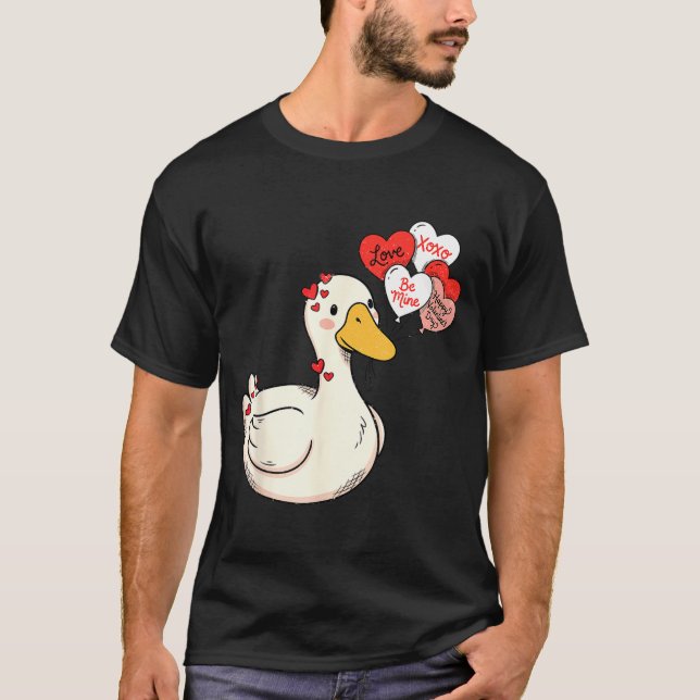 Camiseta Cute Funny Valentine Silly Gooses Pato Amor Matchi (Anverso)