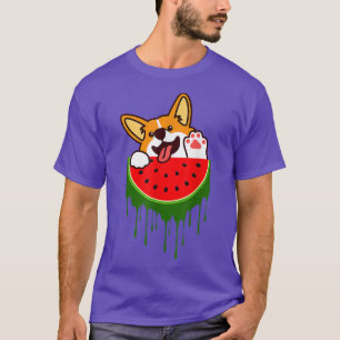Camiseta Cute galés Corgi Dog Watermelon Melon Tropical Fru
