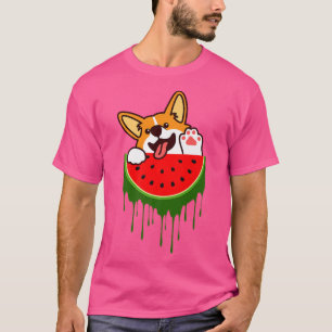 Camiseta Cute galés Corgi Dog Watermelon Melon Tropical Fru