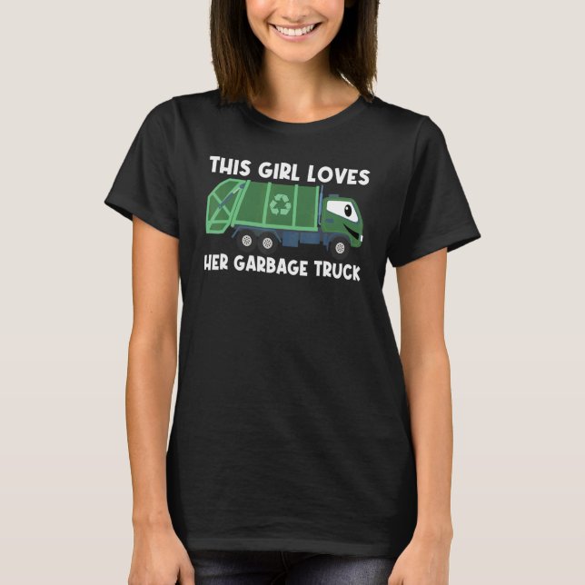 Camiseta Cute Garbage Truck For Girls Kids Trash Truck (Anverso)
