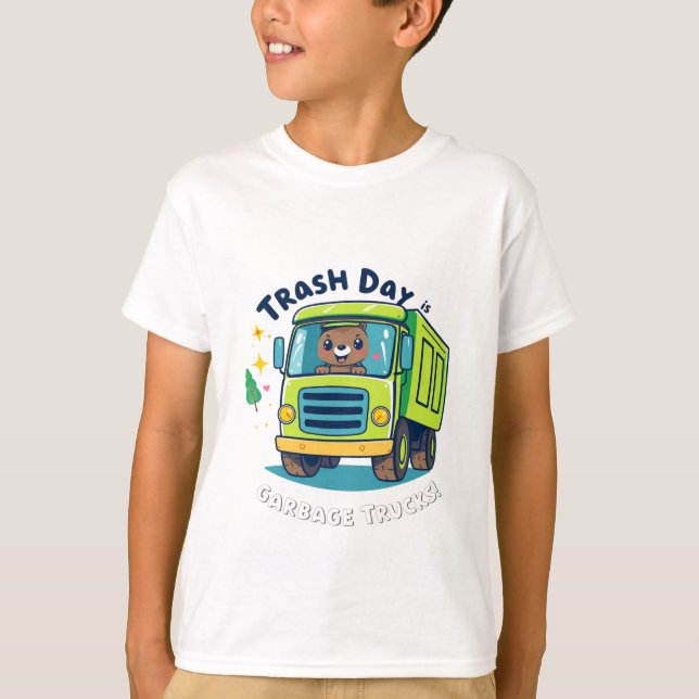 Camiseta Cute Garbage Truck Trash Truck (Anverso)
