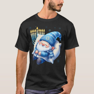 Camiseta Cute Garden Gnome Jewish Hanukkah Sleeping