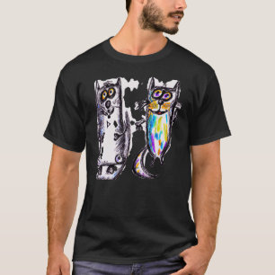 Camiseta Cute gatitos gato arte humorístico miow kitty retr
