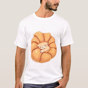 Camiseta Cute gato dormido rizado T-Shirt