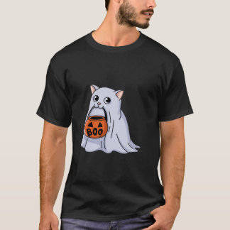 Camiseta Cute gato fantasma Halloween Boo