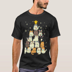 Camiseta Cute Gatos Árbol de Navidad Gracioso