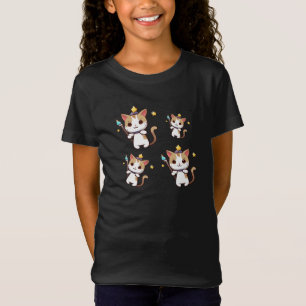 Camiseta Cute Gatos Con varita Mágica