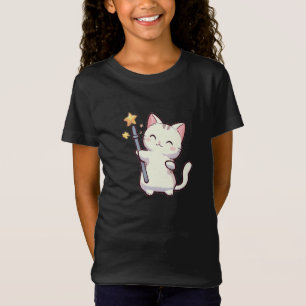 Camiseta Cute Gatos Con varita Mágica