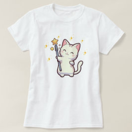 Camiseta Cute Gatos Con varita Mágica