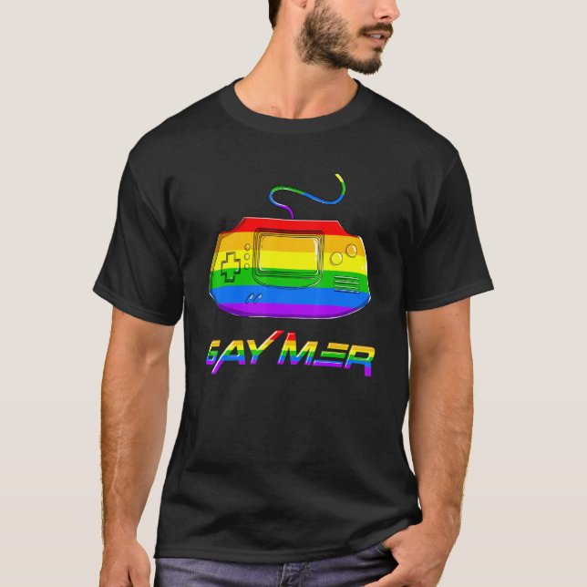 Camiseta Cute Gaymer Gamer Gay Bandera Lgbt Orgullo Arcoiri (Anverso)