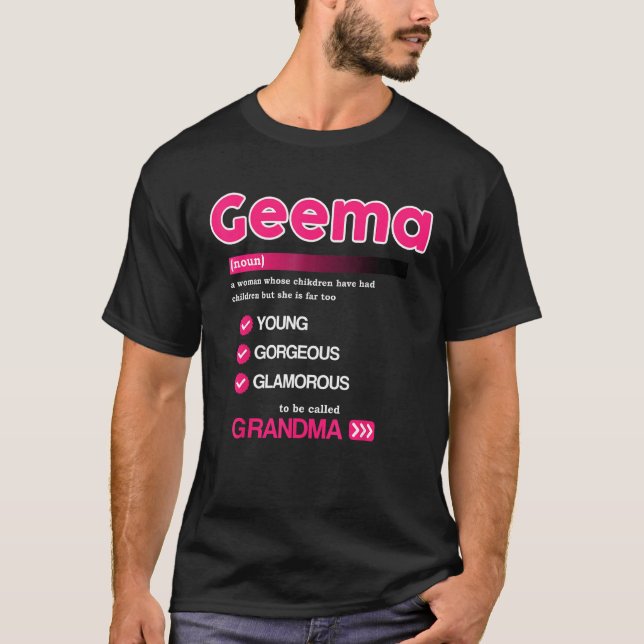 Camiseta Cute Geema Mother Grandma Matching Family  Mother  (Anverso)