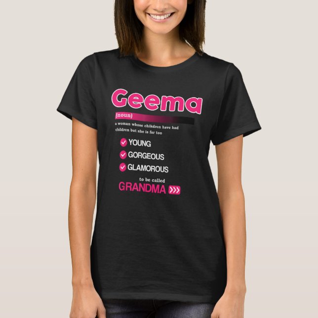 Camiseta Cute Geema Mother Grandma Matching Family  Mother  (Anverso)