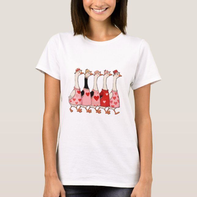 Camiseta Cute geese valentine  (Anverso)