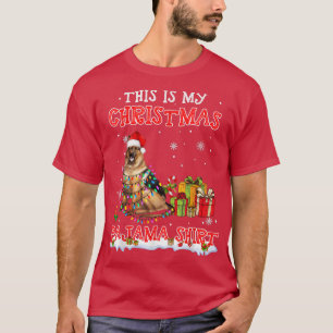 Camiseta Cute German Shepherd On Snow   Christmas Pajama 