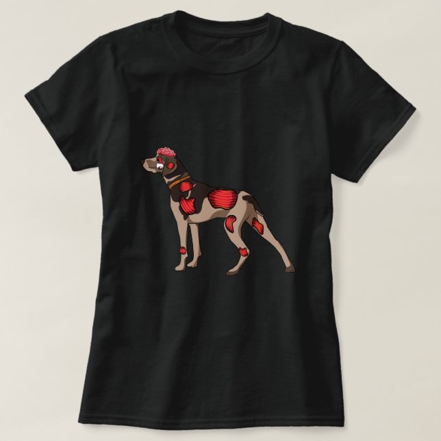 Camiseta Cute German Shorthal Pointer Dog Zombie Halloween (Diseño del anverso)