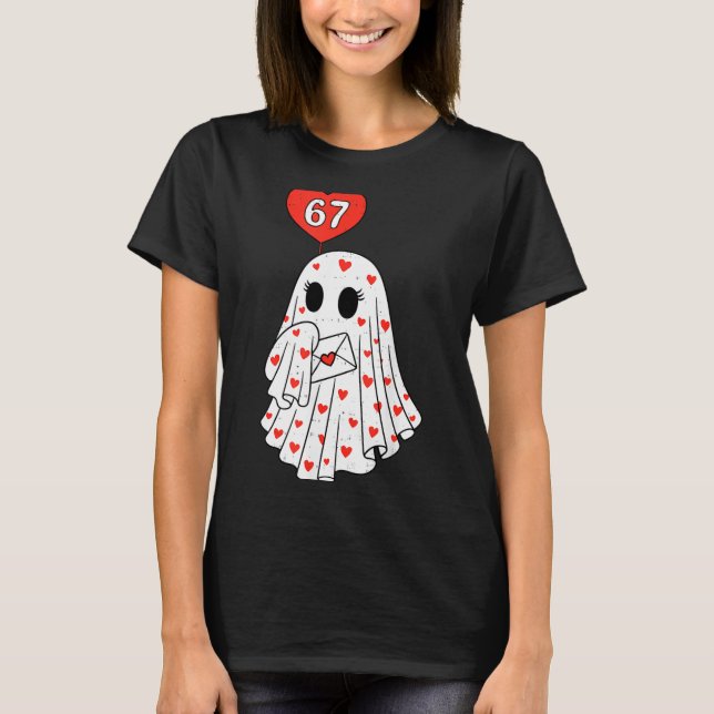 Camiseta Cute Ghost 6 7 Six Seven Meme Valentines Day Men W (Anverso)