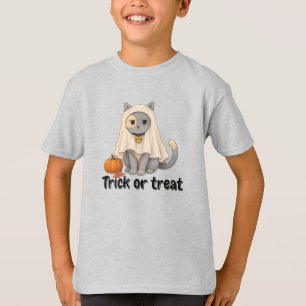 Camiseta Cute Ghost Cat Toddler Halloween T-Shirt