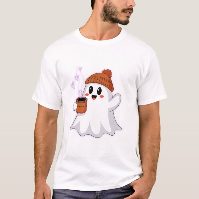 Camiseta 👻 Cute Ghost Coffee Lover (Anverso)