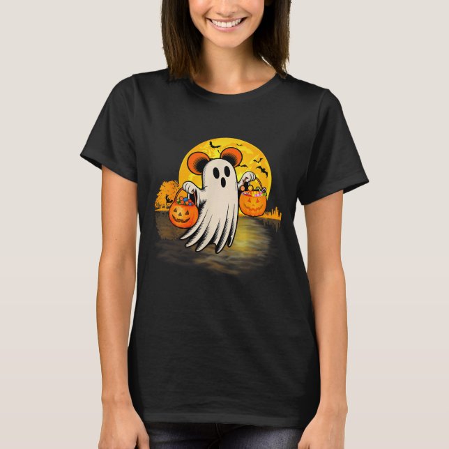 Camiseta Cute Ghost Guitar Halloween Pumpkins Candy Soky Se (Anverso)