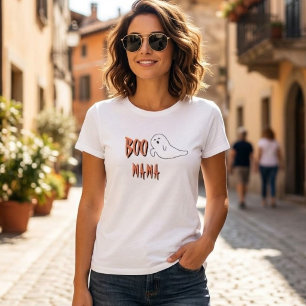 Camiseta Cute Ghost Little Boo Mama Halloween Baby Shower e