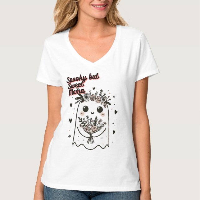 Camiseta Cute Ghost Mom – Spooky Sweet Mother's Day Art (Anverso)