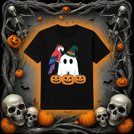 Camiseta Cute Ghost with Pirate Parrot Halloween